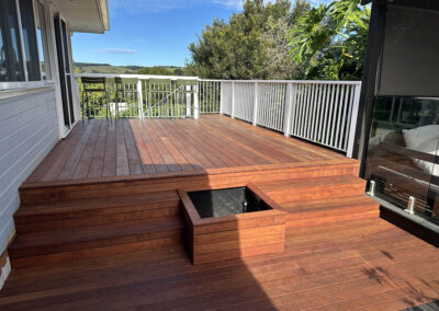Timber Deck with Staircase and Planter Box